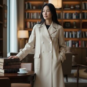 CHANEL Classic Cream Trench Coat